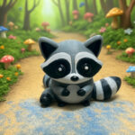 cute raccoon magnet toy flexible 3D printed