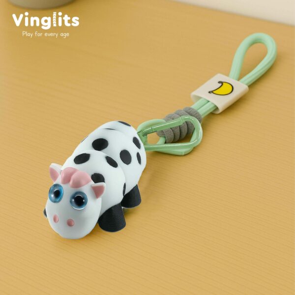 Nandu cow keychain 3D printed wiggle articulated flexible toy