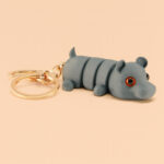 Chunky hippo keychain 3D printed wiggle articulated flexible toy
