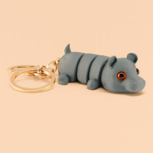 Chunky hippo keychain 3D printed wiggle articulated flexible toy