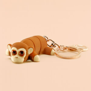Jumpy monkey keychain 3D printed wiggle articulated flexible toy