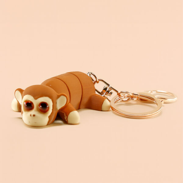 Jumpy monkey keychain 3D printed wiggle articulated flexible toy