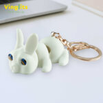 Barney bunny keychain 3D printed articulated flexible animal toy