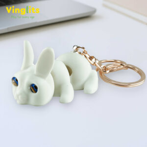 Barney bunny keychain 3D printed articulated flexible animal toy