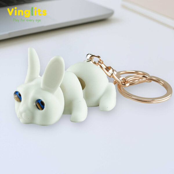 Barney bunny keychain 3D printed articulated flexible animal toy