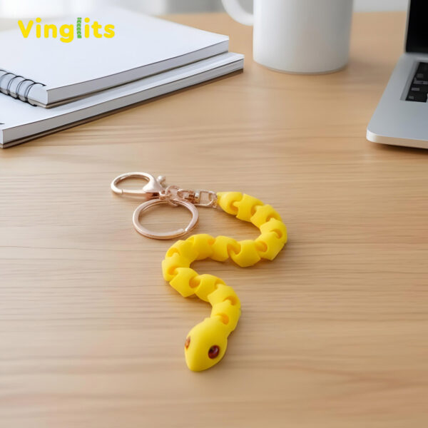 Sylops snake keychain 3D printed wiggle articulated flexible toy