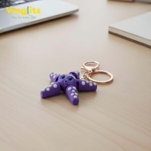 Tara starfish keychain 3D printed wiggle articulated flexible toy