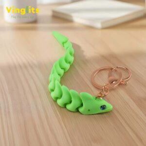 Zappy eel keychain 3D printed wiggle articulated flexible toy