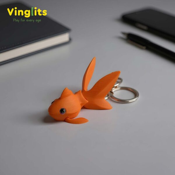 Goldie goldfish keychain 3D printed wiggle articulated flexible toy