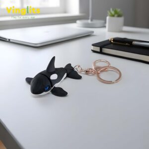 Peaches orca keychain 3D printed wiggle articulated flexible toy