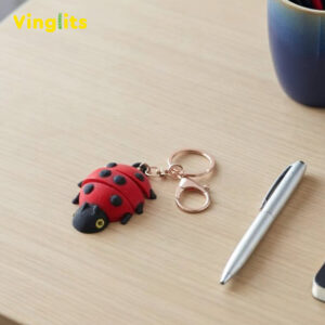 Scarlet ladybug keychain 3D printed wiggle articulated flexible toy