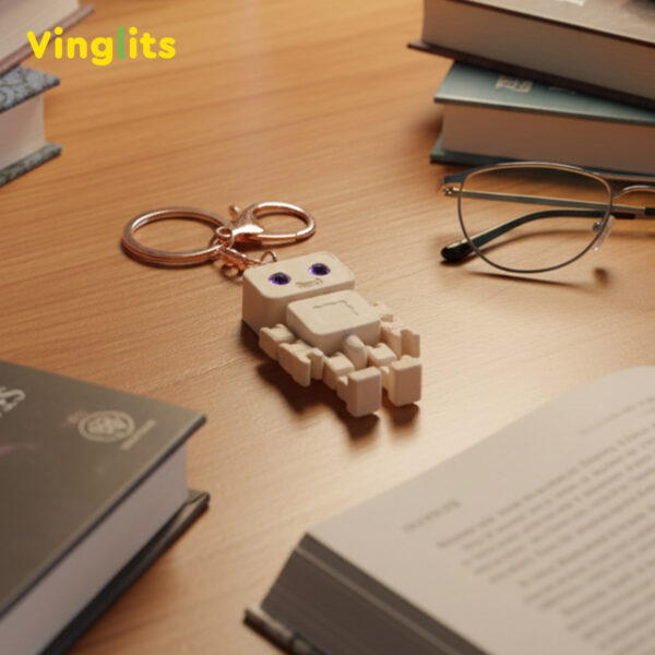 Rory robot keychain 3D printed wiggle articulated flexible toy